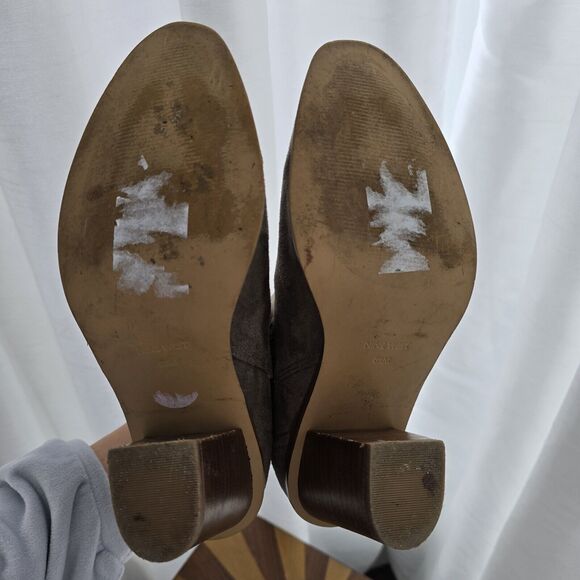 Nine West Mayley Block Heels Ankle Chelsea Boots Sz 8.5 Womens Stone Gray Taupe - Picture 8 of 16